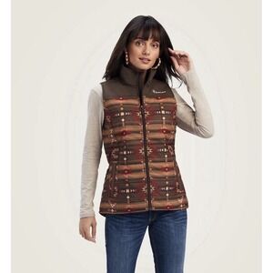 Ariat Crius Insulated Vest Womens M Southwestern Aztec Puffer Concealed Pocket